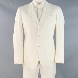SUIT SUPPLY Size 42 Regular White Cotton Notch Lapel Suit